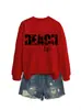 Vida na Praia Amazon Ebay Site Independente Moletom Feminino da Moda e Divertido com Gola Redonda e Manga Longa Outono e Inverno