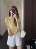 Top de punto de manga corta estilo Old Money con cuello polo francés, fresco y estilizado, para mujer, Nuevo modelo Verano 2026 H050216