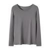 Camiseta Base Casual de Modal para Mujer 220g, Manga Larga, Nueva Primavera y Otoño 2026, Cuello Redondo, Camiseta Interior Fina para Vestir por Capas
