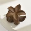 Café de Leche Huevo Flor Grande Pasador para el Cabello Mujeres Dulce Elegante Pinza de Agarre Linda Parte Trasera de la Cabeza Clip de Tiburón de Gama Alta Tocado
