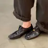 Mocasines Plisados Estilo Old Money Vintage para Mujer 2026 Nuevo Primavera Zapatos Pequeños de Cuero Británicos Versátiles para Commuting Tacón Grueso Zapatos Individuales