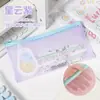 Bolsa para bolígrafos de malla espacial Dopamina Bolsa de almacenamiento Gran capacidad Portátil para artículos varios y monedas Bolsa de almacenamiento para papelería de estudiante