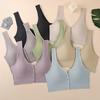 Ropa interior hermosa para mujeres de mediana edad con espalda abierta, anillos sin hebillas, sujetador tipo chaleco, sujetador de lactancia para madres de mediana edad y mayores