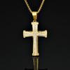 Colgante de cruz chapado en oro de acero de titanio estilo punk hip hop de comercio electrónico transfronterizo europeo y americano, disponible en stock al por mayor.