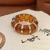 Pulsera Geométricamente Manchada de Resina Dopamina Colorida, Lujo Ligero, Pulsera de Nicho de Gama Alta, Pulsera Versátil Transfronteriza Europea y Americana