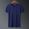 Camiseta de Manga Corta de Seda de Hielo para Hombre 2025 Nuevo Verano Deportiva Fina de Secado Rápido Transpirable Cuello Redondo Talla Grande Talla Grande para Hombres Gordos