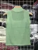 Camisola Sexy para Mujer Primavera y Verano Ropa Exterior Chaleco Cuello Medio Alto Tejido de Lino Seda de Hielo Camisa Base sin Mangas
