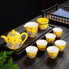 Fabricante de Juegos de Té de Cerámica al por Mayor Juego de Té Kung Fu Esmalte de Color Secundario Juego Verde Malaquita Caja de Regalo Regalo de Negocios Regalo para el Hogar