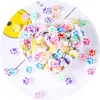 Fatias Coloridas de Argila Macia Desenhos Animados de Frutas Letras em Inglês Perfuradas Conjunto de Argila Macia Material de Argila Macia para Pulseira