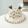 Sombrero de Pescador de Dibujos Animados para Niños Sombrero de Sol con Protección Solar para Bebés Niños y Niñas Sombrero de Cubo con Orejas de Oso Lindas Verano Nuevo Estilo