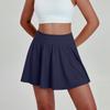 Saia de Yoga com Bolso com Aba Calças Estilo Europeu e Americano Shorts Esportivos ao Ar Livre Nude Controle de Barriga Elástico Absorvente de Umidade Fitness Saia Calça de Tênis para Mulheres