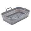 Venta caliente transfronteriza Sartén para freidora de aire molde para hornear rectangular plegable de silicona resistente a altas temperaturas revestimiento integrado