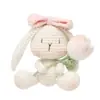 Novo Pingente de Crochê Feito à Mão de Desenho Animado, Ornamento de Coelho Tulipa de Crochê com Fio, Chaveiro de Tricô Acessório para Bolsa