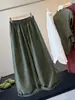 Pantalones de Algodón Lino Cuadros Retro Pierna Curva Pierna Ancha para Mujer Otoño Nuevo Estilo Holgado Adelgazantes Sensación Relajada Casual Pantalones Largos Pantalones Globo