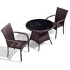 Conjunto de Mesa e Cadeiras de Vime para Pátio, Combinação de Vime para Jardim, Quintal, Ar Livre, À Prova d'Água, Resistente ao Sol, Mesa e Cadeiras de Jantar para Lazer, Vime PE