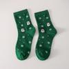 Calcetines de media pantorrilla para mujer, Rojos, Primavera y Otoño, Lindos Calcetines Navideños de Dibujos Animados, Calcetines de Media Pantorrilla Trendy para Mujer con Renos, Venta al por Mayor