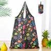 Fabricante en stock bolsa de compras plegable pequeña compras de supermercado protección ambiental bolsa portátil para teléfono móvil conveniente impresión bolsa de poliéster