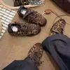 Sapatos de Treino de Ballet com Estampa de Leopardo Retrô para Mulheres, Versão em Couro Bovino, Color Blocking, Sapatos Argan, Novo Estilo 2026, Tênis Casuais Esportivos com Cadarço