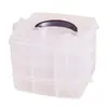 Bolsa de Tres Niveles Apilable Caja de Almacenamiento de Juguetes para Niños Caja de Almacenamiento Familiar Caja de Almacenamiento de Plástico Transparente con Tapa de PP