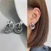 Aros Metálicos Minimalistas de Estilo Fresco Pendientes de Nicho de Alta Gama Joyería para Orejas Versátil de Personalidad Venta Caliente Transfronteriza Venta al por Mayor