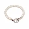 Pulsera con Cierre de Perla Nariz de Cerdo Redonda Incrustada con Circonita, Pulsera de Nicho de Lujo Ligero, Accesorio de Moda Versátil y Elegante