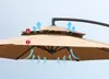Guarda-sol de Pátio Redondo Cantilever 2,7M, Teto Duplo 8 Varetas com Base Cruzada e Manivela, 5 Cores para Piscina Praia Acampamento