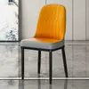Cadeira de Jantar de Madeira Maciça de Luxo Leve para Uso Doméstico, Cadeira para Restaurante Hotel Estilo Italiano com Encosto de Couro, Cadeira Moderna para Mahjong, Cadeira de Jantar Nórdica