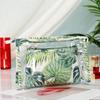 Bolsa de Cosméticos de Lona para Viaje de Celebridad de Internet para Mujer con Gran Capacidad, Algodón Puro, Bolsa de Cosméticos Estampada Verde, Neceser de Tela