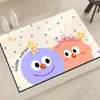 Tapete de Banheiro Divertido de Desenho Animado em Lama Diatomácea Antiderrapante Tapete de Chão de Banheiro Doméstico de Secagem Rápida Tapete Absorvente