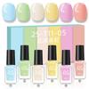 Transfronterizo Nuevo Set Pequeño de 6 Colores Esmalte de Uñas Color Sólido Blancura Base Agua Sin Hornear Duradero Sin Olor Salón de Uñas DIY