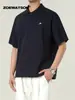Camisa Polo Masculina Zoewatson Resistente Bordada Tridimensionalmente, Luxo Leve, Cor Sólida Simples, Top Casual Básico de Manga Curta