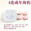 Moldes de silicona DIY de animales marinos para focas, leones marinos, manatíes, morsas, perros de mar y dugongos, adecuados para pasteles de fondant y chocolate