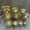 Soporte para Lámpara de Ghee de Latón Puro Lámpara Brillante Larga Portavelas Vela Taza de Ghee de Cobre Suministros para Buda Adornos de Lámpara