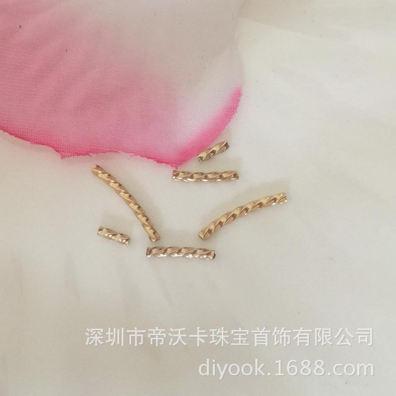 14k包金扭纹方管-4