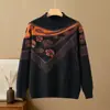Suéter base de cuello alto medio para mujer de otoño e invierno, ajuste holgado, top de punto, rejuvenecedor y adelgazante, adecuado para usar en capas o solo, de alta gama