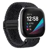 Adecuado para correa Fitbit Versa 4, Sense bucle tejido de nailon con cierre magnético de metal Versa 2