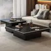 Mesa de Centro de Madera Maciza, Cuadrada, Minimalista, para Uso en el Hogar en la Sala de Estar, Sencilla, para Apartamentos Pequeños, de Estilo Antiguo, Mesa de Centro de Diseño Moderno Estilo Wabi-Sabi