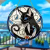 Decoração de Disco de Gato Preto Fofo Acrílico Plano Amazon Transfronteiriça Placa de Janela/Varanda