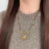 Nuevo Collar de Cuerda Trenzada con Cuentas de Caballo Estilo Chino Retro para Mujer Cadena Larga para Suéter Accesorios de Moda Otoño e Invierno Diseño Único