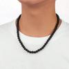 Venta caliente transfronteriza, collar de perlas de imitación negras de 8 mm, unisex, cadena de clavícula con perlas artificiales, joyería al por mayor