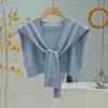 Chal de Raya Fina y Sencillo, Bufanda Tejida para Primavera y Otoño, Capa Pequeña con Cuello Falso