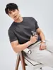 Tecnologia Três Provas80S Toque Fresco Amônia Real Camiseta Masculina Cor Sólida Verão Respirável Resistente à Sujeira Algodão Puro Top de Manga Curta