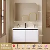2026 Nuevo Lavabo Espesor Color Crema de Aluminio Espacial con Lavabo Cerámico Integrado para Gabinete de Baño e Inodoro