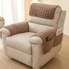 Conjunto de Almofadas de Braço de Sofá Antiderrapantes de Pelúcia Transfronteiriço com Três Peças e Bolsos de Armazenamento para Bagunça no Sofá, Toalha de Braço e Almofada de Encosto