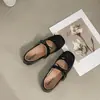 Sapatos baixos franceses rasos estilo balé para mulheres, novo estilo vintage de verão 2026, adequados para combinar com saias, sapatos Mary Jane estilo fada