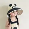 Sombrero de Protección Solar para Niños Primavera y Verano Sombrero de Protección UV para Niños y Niñas con Ala Ancha Animales de Dibujos Animados Sombrero Solar Delgado para Bebés