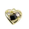 Simples Versátil Doce Cool Moda Coração Colorido Strass Pingente DIY Artesanal Joias Pulseira Colar Pingente Acessórios Materiais