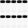 Botella de Plástico Transparente de 100 ml para Empaque de Condimentos, Botella para Polvos Sueltos y Brillantina, Botella de 3 oz con Tapa Abatible de Doble Apertura y Boca Ancha para Dispensar