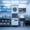 Máquina de Lavar Louça Comercial de Tampa Aberta 60 Cestas/Hora, Máquina de Lavar Louça para Cantinas e Hotéis, com Certificação CE, Tipo Esteira Longa