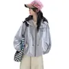 Abrigo para Niñas Otoño 2026 Nuevo Casual Deportivo Grande Infantil Elegante Estampado de Letras Chaqueta con Capucha Cortavientos Estilo Primavera y Otoño